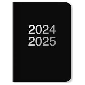 Letts of London Dazzle A6 academische 2024/2025 dag op een pagina met afspraken dagboek - Zwart