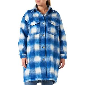 Wrangler Damesjas van wollige wol, daphne blue, XL
