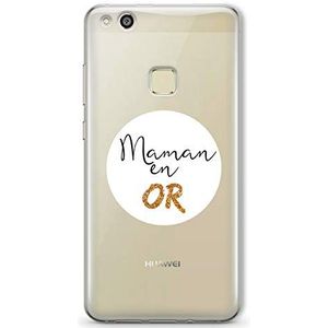 Zokko Beschermhoes Huawei P10 Lite Maman Gold – zacht transparant inkt wit