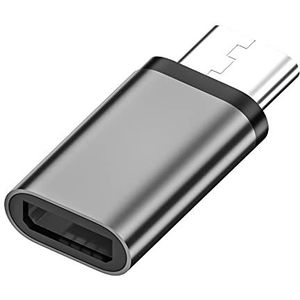 GIONAR Tpye-c naar USB-adapter, type C stekker, laadkabel, gegevensoverdracht, converter voor Apple, Samsung Galaxy (grijs)