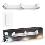 Philips Hue Adore Badkameropbouwspot 3-Lichts - IP44 - Duurzame Led Verlichting - Warm Tot Koelwit Licht - Incl. Dimmer Switch - Verbind met Bluetooth of Hue Bridge - Werkt met Alexa en Google Home