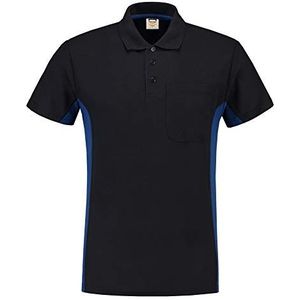 Tricorp Workwear, 202002, tweekleurige borsttas, poloshirt, 50% gekamd katoen/50% polyester, 180 g/m², marineblauw-koningsblauw, maat L