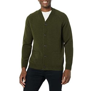 Amazon Essentials Heren lamswol V-hals vest trui (Previously Goodthreads), donker olijf, X-Small