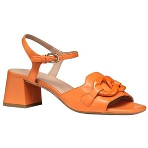 Geox Dames D New ERAKLIA 50 T C Heeled Sandaal, oranje, 37,5 EU, oranje, 37.5 EU