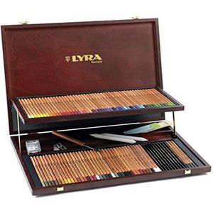 LYRA Rembrandt Polycolor potloden in houten kistje 106 kleuren