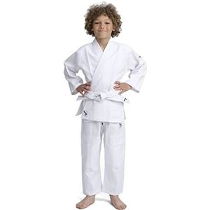 IPPONGEAR Beginner 2 kinder judopak vechtsportpak incl. riem (elastische tailleband & koord op broek, 190gr/m² stofdichtheid) wit
