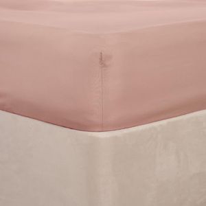 Brentfords Eenkleurig hoeslaken, super zacht, strijkvrij, microvezel, kingsize maat, polyester, roze (blush pink)