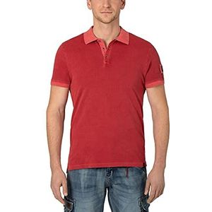 Timezone Vintage poloshirt voor heren, lipstick rood, M