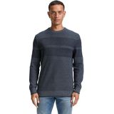 Tom Tailor - Gebreide Trui - Navy Teal Grey Multi Color - Streep-look