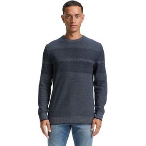 Tom Tailor - Gebreide Trui - Navy Teal Grey Multi Color - Streep-look