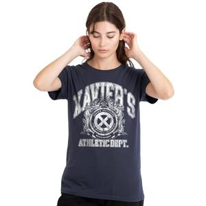 X-Men Professor Xaviers Athletic Dept wit dames T-shirt, diep marineblauw, medium, Diepe marine, M