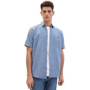 TOM TAILOR Herenhemd, 34922 - Leasure Blue Chambray, S