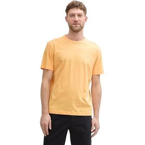 TOM TAILOR Basic T-shirt voor heren van katoen, 37103 - Peachy Orange, XL