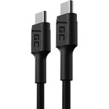 GC PowerStream | 30cm USB C naar Type C Kabel Nylon Cable Snellaadkabel 60W Power Delivery | Quick Charge 3.0 | voor Samsung Galaxy S22 S21 S20 Ultra S10 S9 S8+ | Note 20 10 | Ipad Pro 2020 Macbook Pro