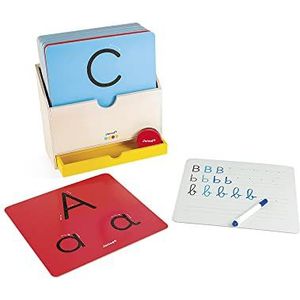 Janod - Essential - Learn to Write - Wooden Early Learning Educational Game - Teaches Letters and Reading - Water-Based Paint - from 3 Years, J05074, 9.1 x 3.1 x 9.6 inches