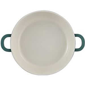 BERGNER Excalibur Lage pan met 24 cm diameter en 6,5 cm hoogte, met deksel, gemaakt van gegoten aluminium, geschikt voor oven en inductie, groen