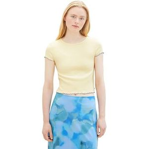 TOM TAILOR Denim T-shirt voor dames, 34585 - lichtgeel, XL