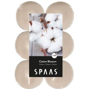 SPAAS 12 Maxi Theelichten Geur, ± 10 uur - Cotton Blossom