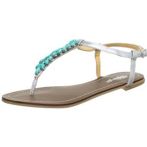 Buffalo Girl 312-0690 LEATHER PU dames teenslippers, meerkleurig zilver, 36 EU