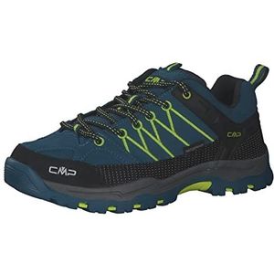 CMP Rigel Low Shoes Wp Trekking- en wandelschoenen voor jongens, Blauw zuurgroen Deep Lake Acido, 39 EU