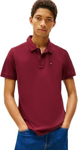 Tommy Jeans - Poloshirt - Bordeaux - Katoen - Kwartmouw