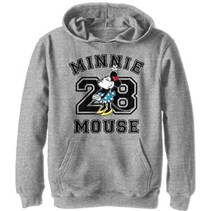 Disney Characters Minnie Mouse Collegiate Boy's Hooded Pullover Fleece, Athletic Heather, Small, Athletic Heather, S