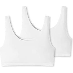 Uncover by Schiesser Dames bustier set van 2 katoenen ondergoed, wit, S