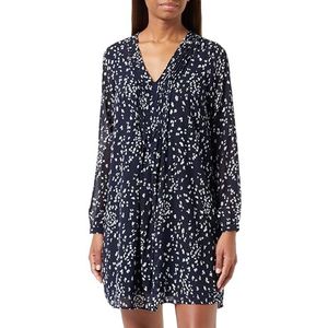 VMHOLLY LS Pleat Short Dress WVN GA, Navy Blazer/op: manola, M