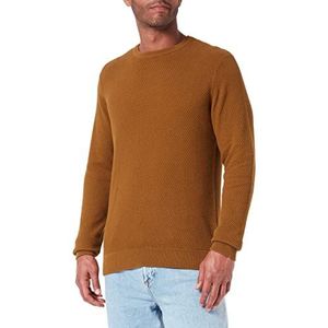 CASUAL FRIDAY CFKarlo Structured Crew Neck Knit gebreide herentrui fijn gebreide trui met ronde hals, 191034/Breen, M