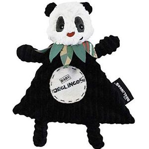 Les Deglingos Knuffeldoekje Panda Zwart/wit 27 Cm