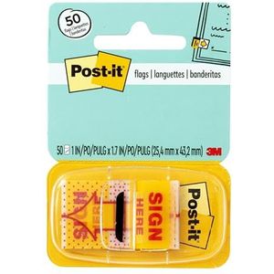 Post-it Index plakstrips met handtekeningsymbool 25 mm 50 strepen per verpakking