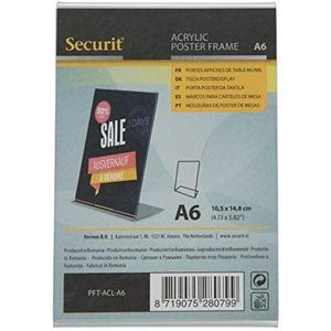 Securit A6 Posterstandaard van acryl, recht, L-vormig
