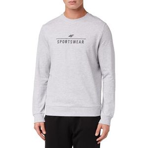 4F Sweatshirt M692 Cold Light Grey Melange Heren M, Koud lichtgrijs gemêleerd, M