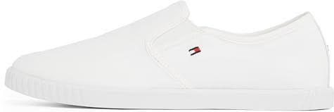 TOMMY HILFIGER - CANVAS SLIP-ON SNEAKER - Wit - Katoen