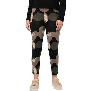 Ulla Popken, dames, grote maten, leggings met maanprint, zwart, 50W x 32L