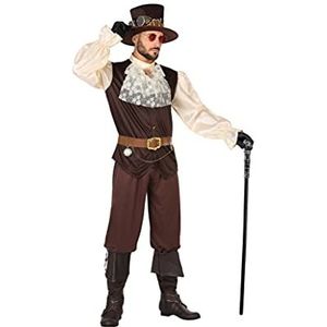 Atosa 53903 Kostuum Steampunk Man M-L Bruin-Carnaval, Heren