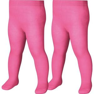 Playshoes Uniseks thermische panty voor kinderen, warm, roze dubbele verpakking, 74-80
