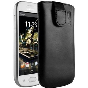 mumbi Echt leren hoesje compatibel met Samsung Galaxy Trend/Trend Lite/Trend Plus hoes lederen tas case wallet, zwart