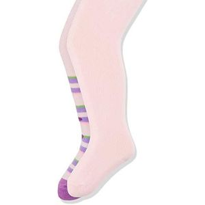 Playshoes Meisjesharten en effen kleuren met comfortabele tailleband panty (set van 2), roze (original 900), 50/56 cm
