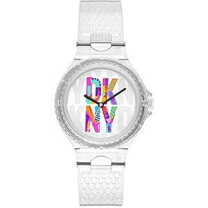 DKNY Chambers Horloge voor dames, Quartz chronograaf uurwerk met horlogeband van roestvrij staal, leer of silicone, Wit, 36MM