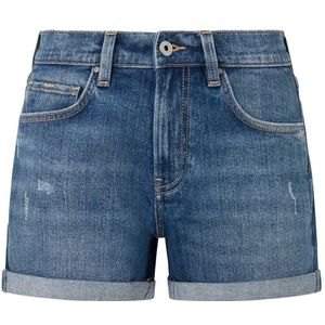 Pepe Jeans Dames rechte korte Hw Shorts, Blauw (Denim-HU4), 30W, Blauw (Denim-hu4), 30W