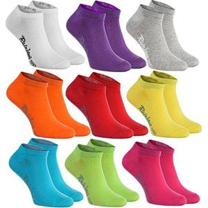 Rainbow Socks - Man Vrouw Cotton Katoenen Lage Sokken - 9 Paars - Kleurrijk Multipack - Maat EU 36-38