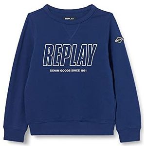 Replay Sweatshirt voor jongens logo katoenmix, blauw (Mariner 792), 8 jaar, 792 Bluette-, 8 Jaar