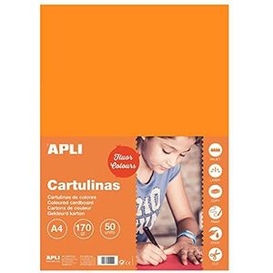 APLI 14250 - Fluorescerend oranje karton A4 170 g 50 vel
