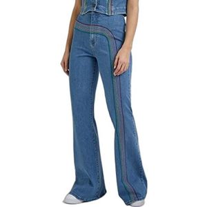 Lee Pride Super Flare Jeans voor dames, Mid Rainbow, 33W x 33L