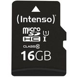 Intenso Premium microSDHC 16GB Class 10 UHS-I geheugenkaart incl. SD-adapter (tot 90 MB/s) zwart