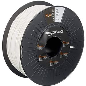 Amazon Basics PLA 3D-printerfilament, 1,75 mm, wit, spoel van 1 kg