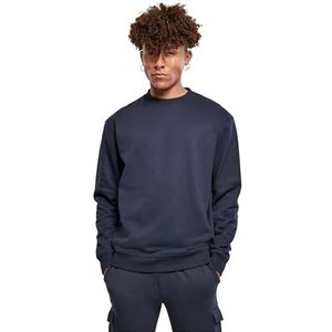 Urban Classics Basic pullover voor heren, ronde hals, verkrijgbaar in 6 kleuren, effen, met ronde hals, maat S tot 5XL, Midnightnavy, 5XL