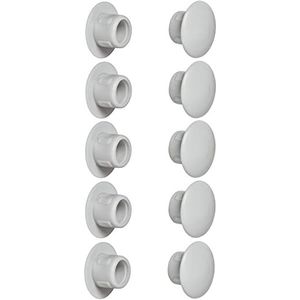 cyclingcolors 10 x afdekdoppen kunststof blinde boring stop, afdekking meubels (Ø8 mm/lichtgrijs RAL 7035)