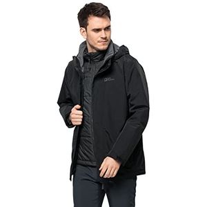 Jack Wolfskin Heren Bergland 3-in-1 jas, zwart, XL